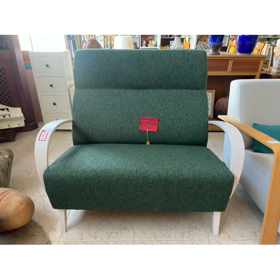 SILLÓN 2 PLAZAS VERDE Y BLANCO 114CM