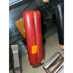 ESTUCHE PARA 2 PUROS DE PIEL GRANATE