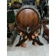 BARRIL DE MADERA CON TAZAS