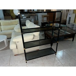 ESTANTERIA DE CRITAL NEGRO Y DORADO