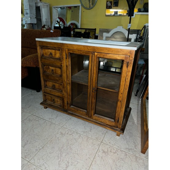MUEBLE DE BAÑO DE MADERA MEXICANA NUEVO
