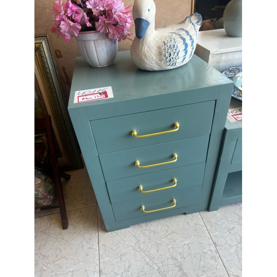 CAJONERA AZUL DE MADERA MEXICANA