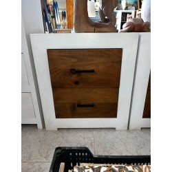 MESITA DE MADERA MEXICANA BLANCA Y MARRON
