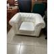 SILLÓN CHESTERFIELD PIEL SINTETICA BLANCO