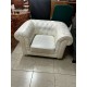 SILLÓN CHESTERFIELD PIEL SINTETICA BLANCO