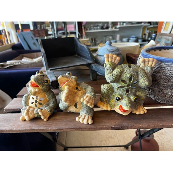 CONJUNTO 3 RANAS PORTAVELAS